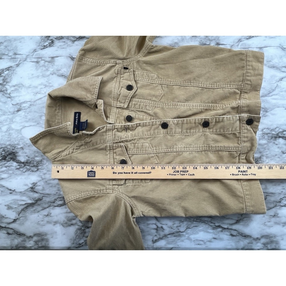 Abercrombie & Fitch Tan Corduroy Unlined Button Up Jacket 90's Western Womens S - Picture 6 of 6